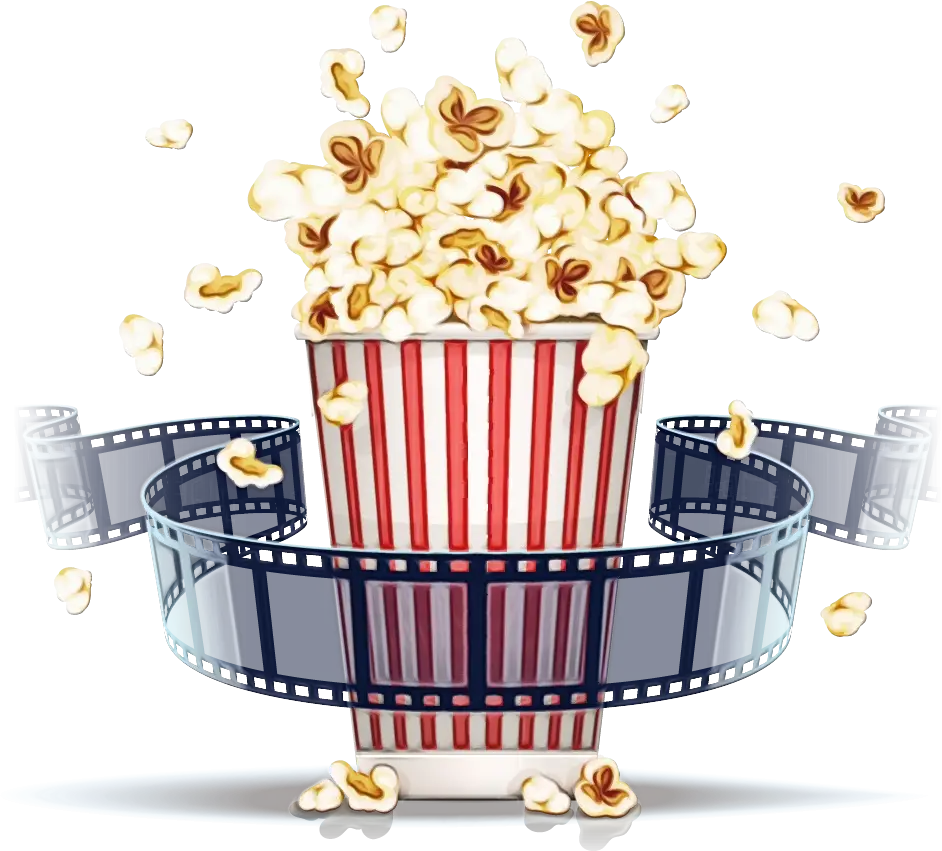 Popcorn Box With Film Strips Illustration