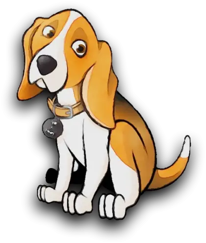 Cute Brown and White Cartoon Dog