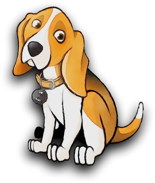 Cute Brown and White Cartoon Dog