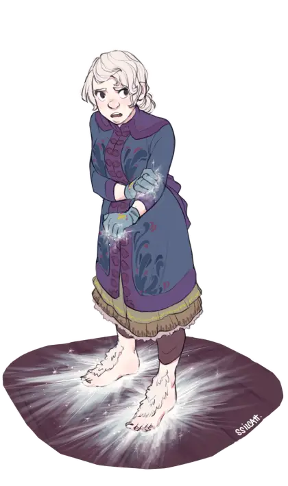 Girl with Ice Powers in Winter Outfit