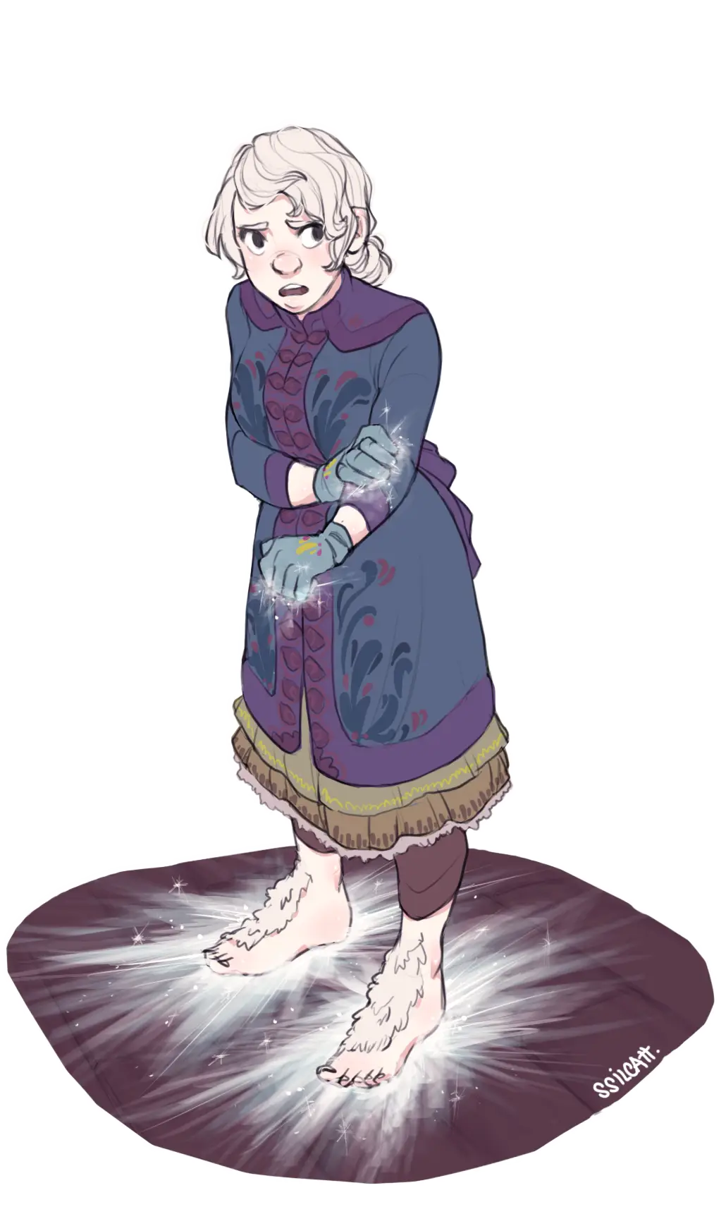 Girl with Ice Powers in Winter Outfit