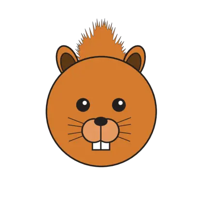 Cartoon Illustration of a Squirrel Face