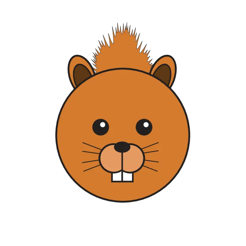 Cartoon Illustration of a Squirrel Face