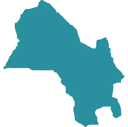 Blue Map Silhouette of a Region