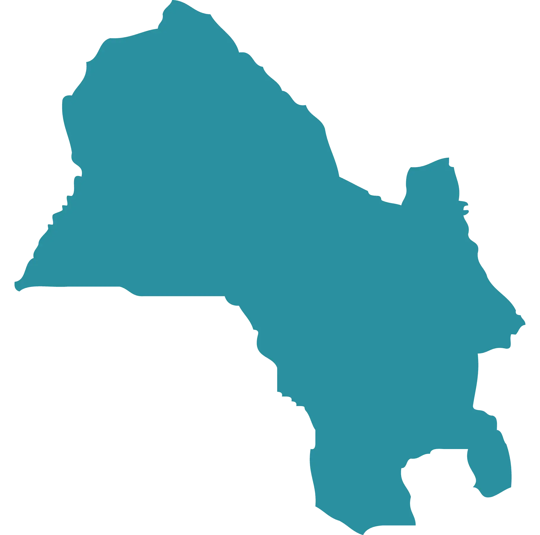 Blue Map Silhouette of a Region
