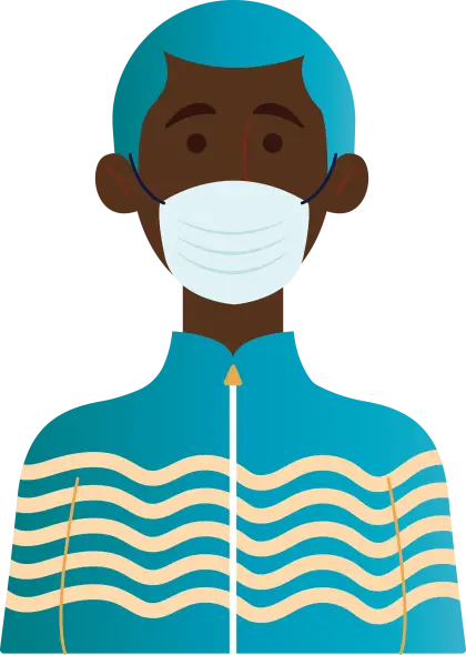 Man Wearing a Protective Mask Illustration