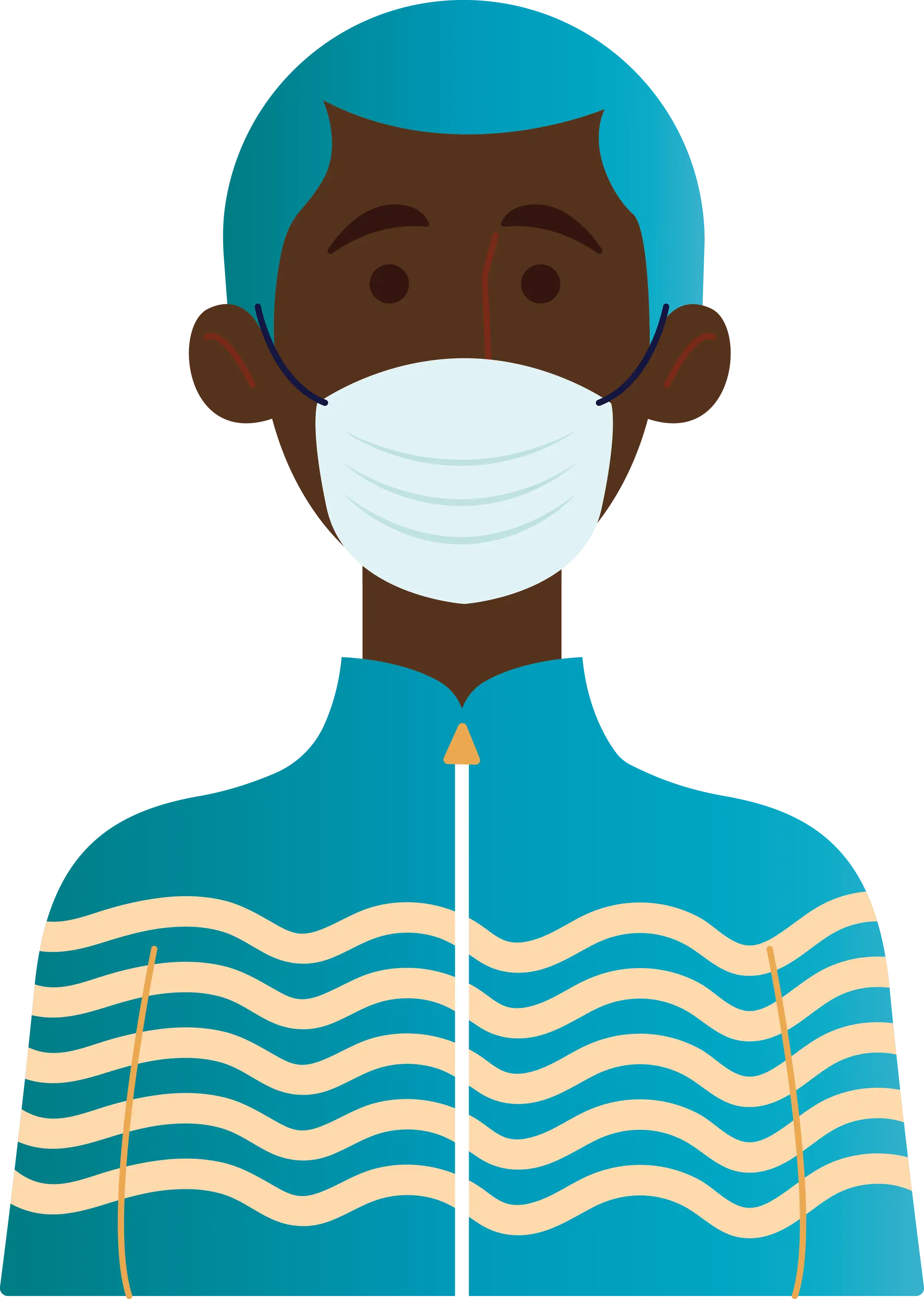Man Wearing a Protective Mask Illustration