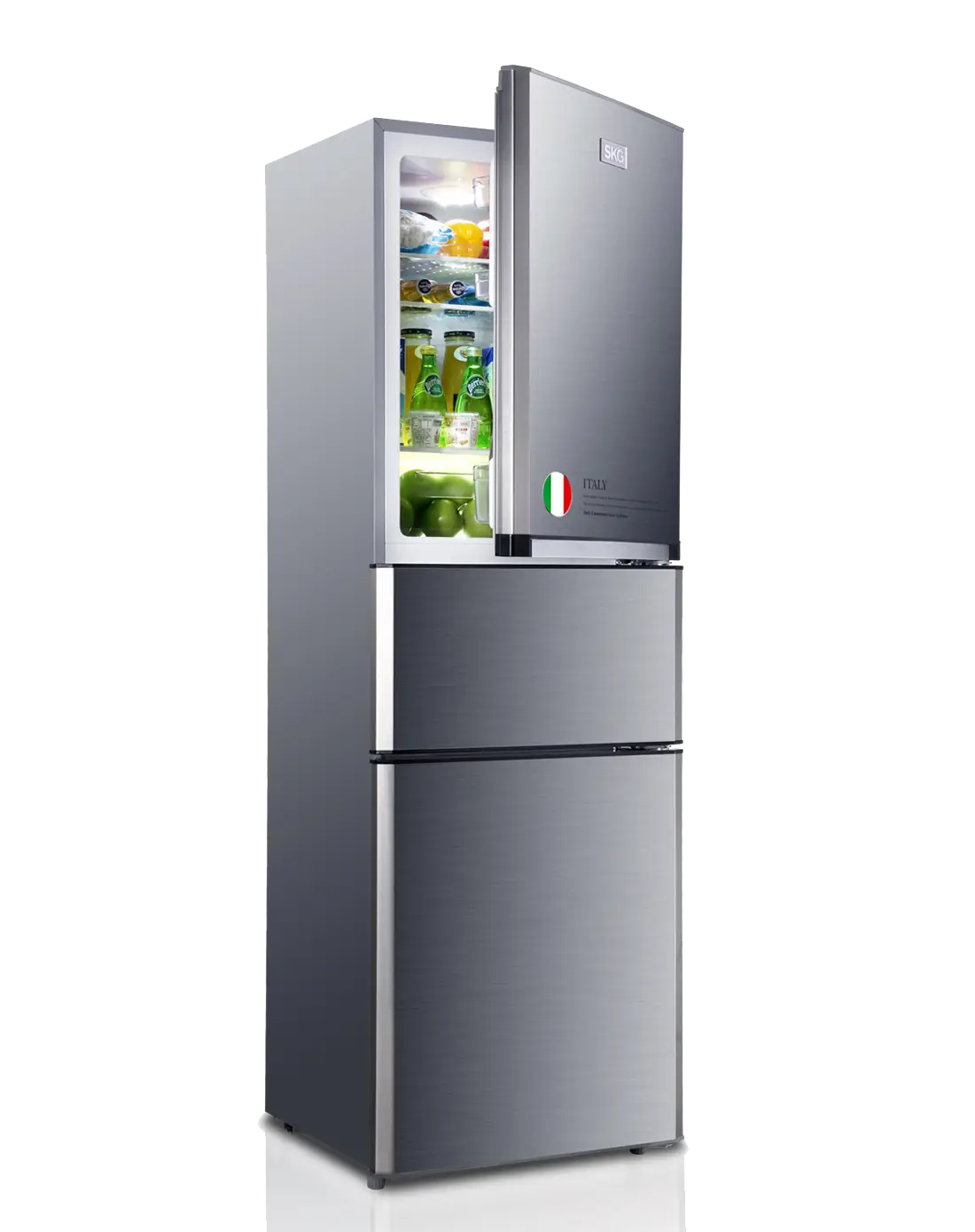 Silver Refrigerator with Open Door