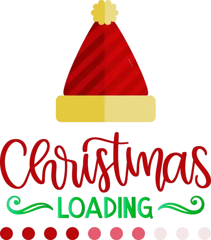 Christmas Loading Graphic with Santa Hat