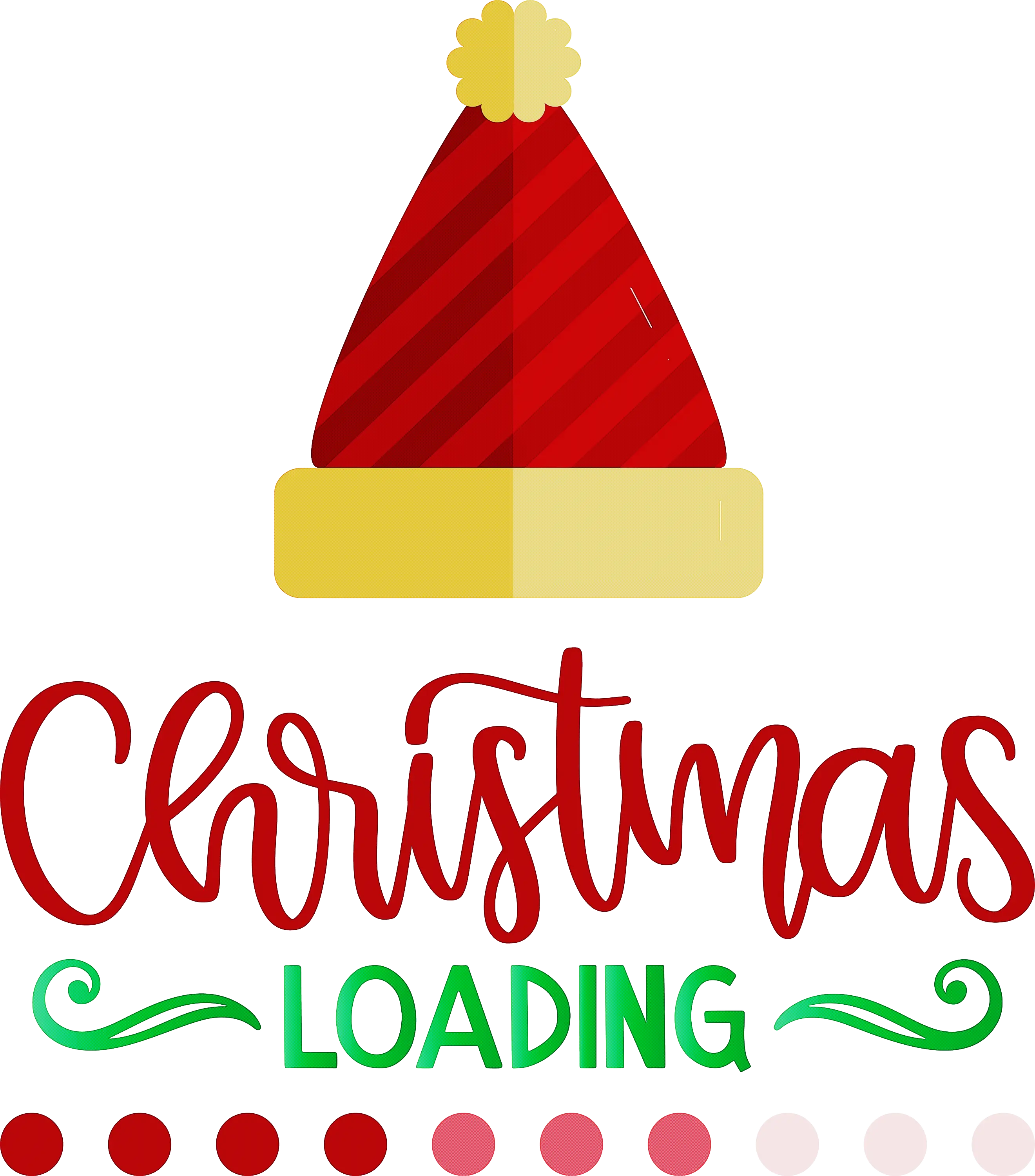 Christmas Loading Graphic with Santa Hat