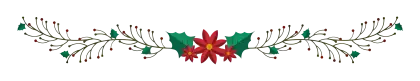 Festive Border with Poinsettia and Holly for Christmas