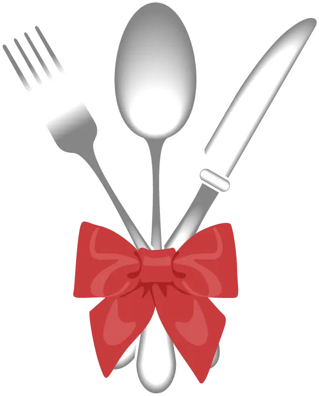 Cutlery with Red Bow for Festive Dining