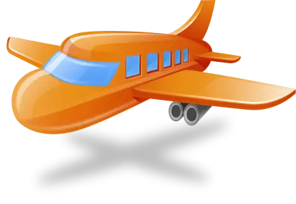 Orange Airplane Illustration Design