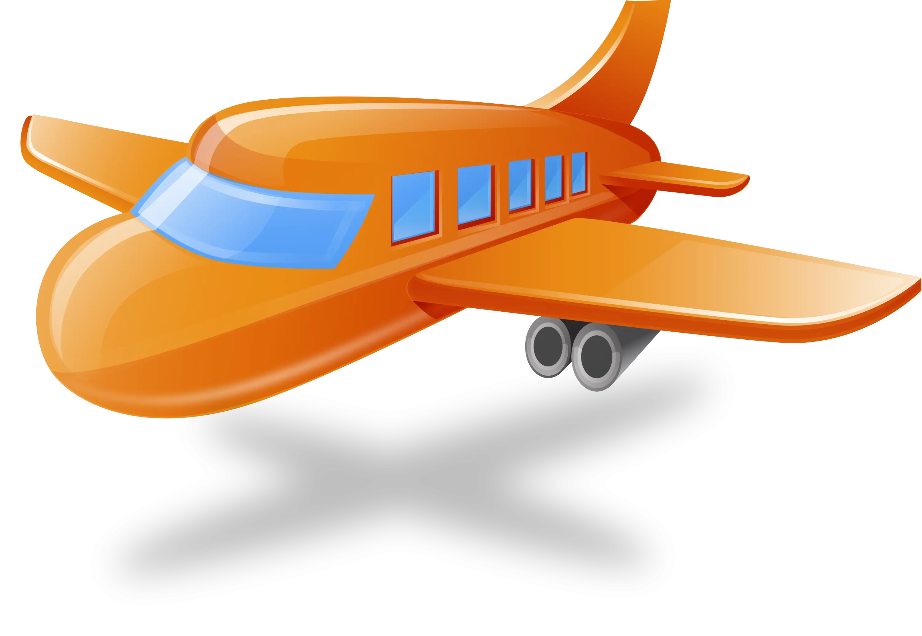 Orange Airplane Illustration Design