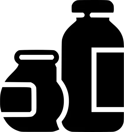 Black Silhouette of Bottles and Jar Illustration