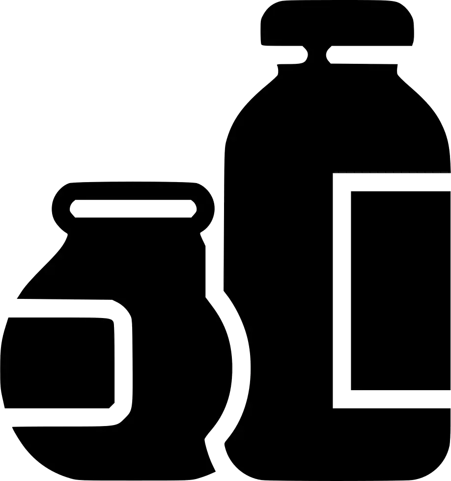 Black Silhouette of Bottles and Jar Illustration