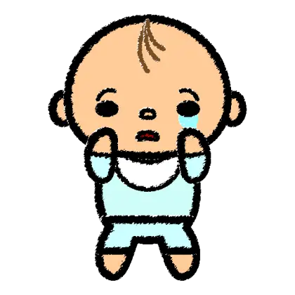 Crying Baby Cartoon Illustration