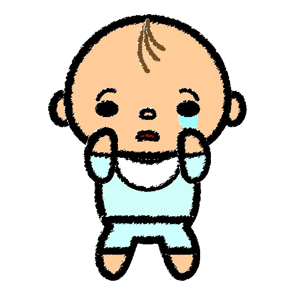 Crying Baby Cartoon Illustration