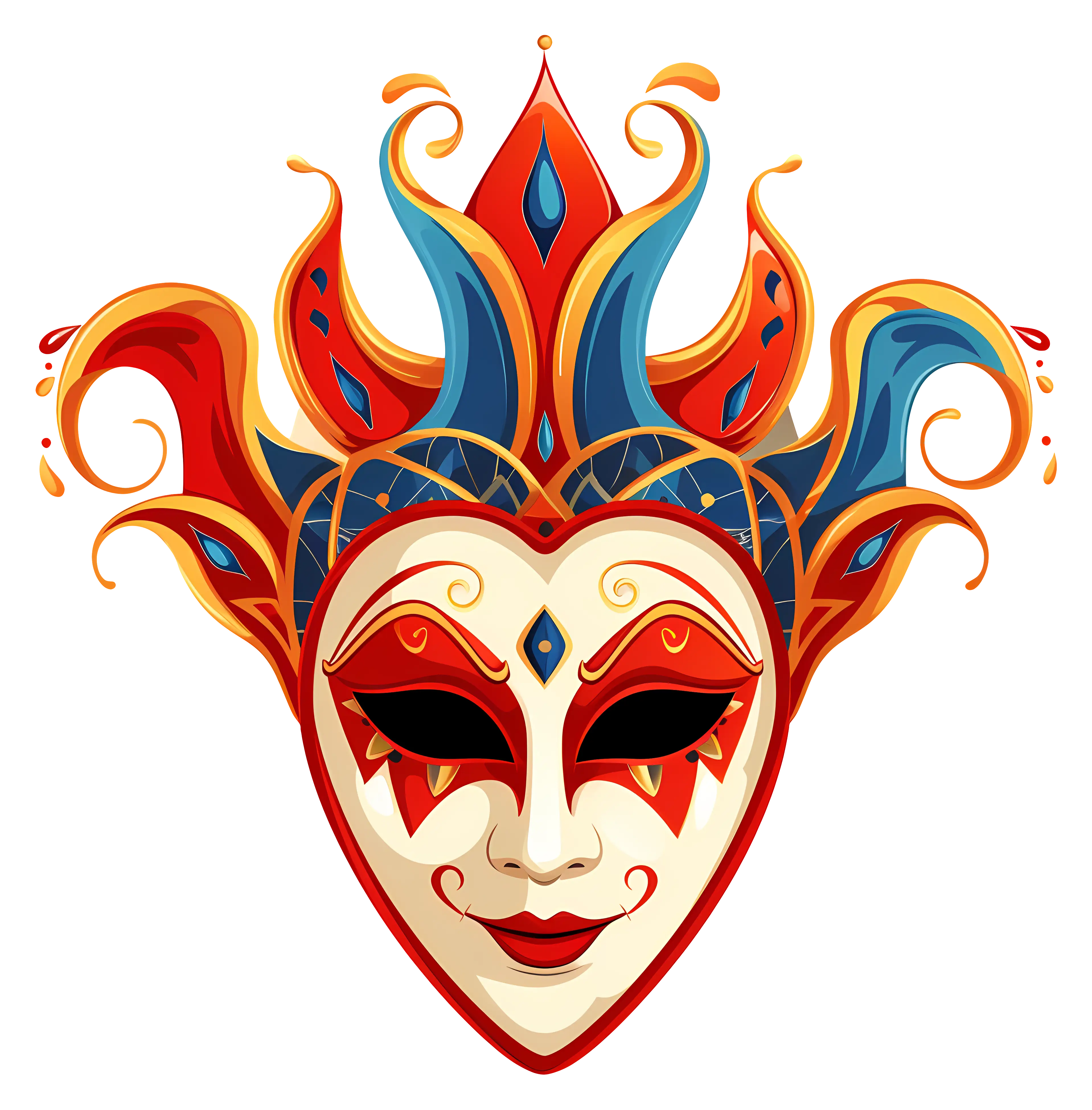 Decorative Colorful Jester Mask