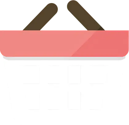 Red and White Shopping Basket