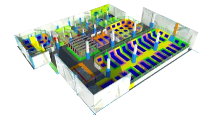 Trampoline Park Design Layout for Recreation