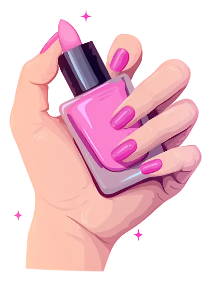 Hand Holding Pink Nail Polish