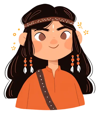 Smiling Girl with Headband and Earrings