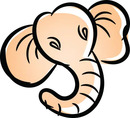 Cute Cartoon Illustration of an Elephant
