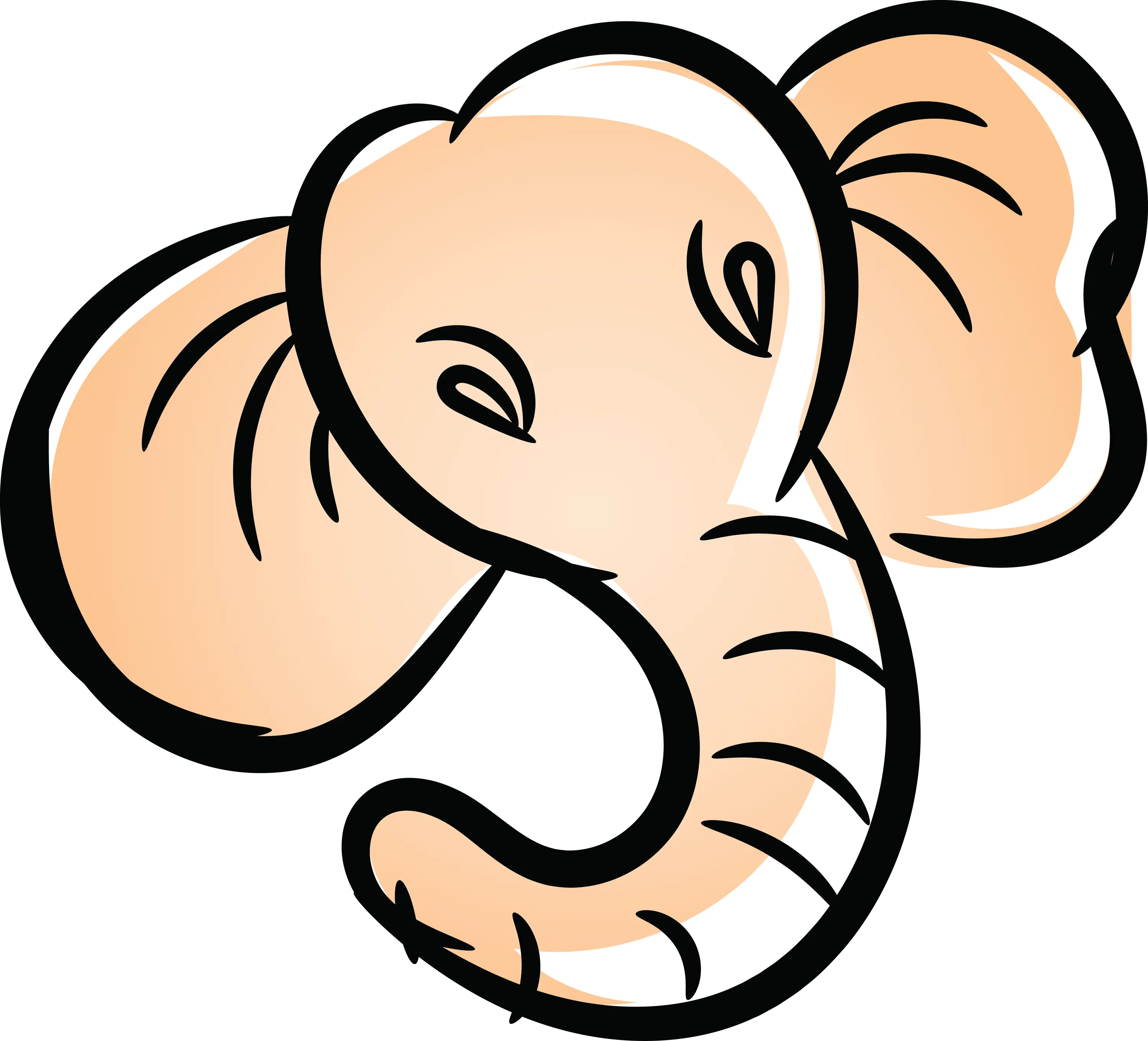 Cute Cartoon Illustration of an Elephant