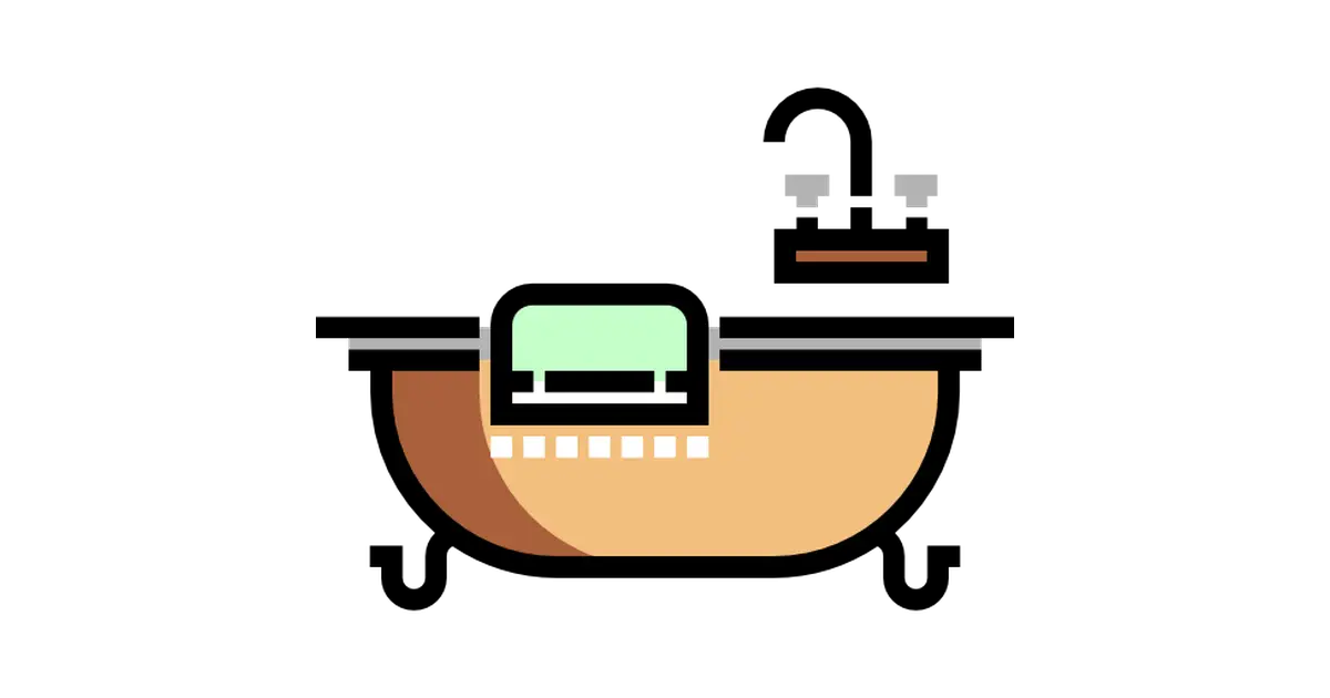 Bathtub with Faucet and Towel
