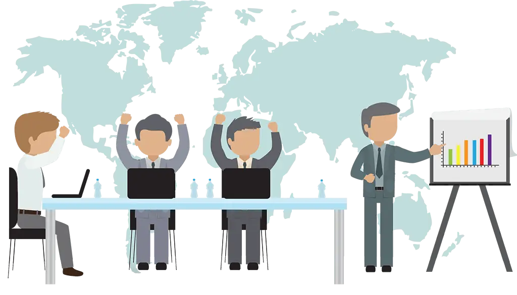 Professional Team Meeting with Presentation