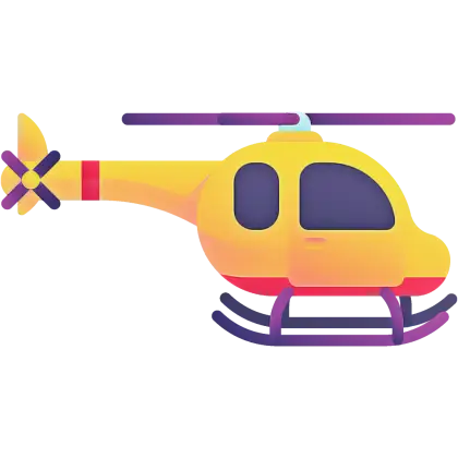 Yellow Cartoon Helicopter Illustration