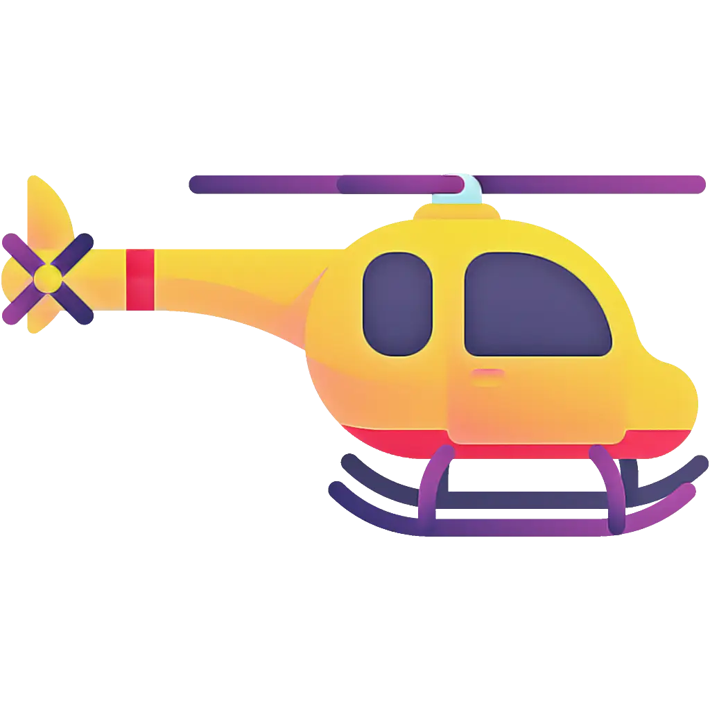 Yellow Cartoon Helicopter Illustration