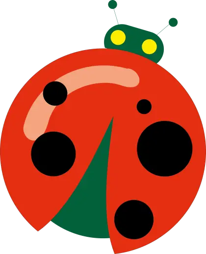 Cartoon Ladybug Illustration in Red and Black