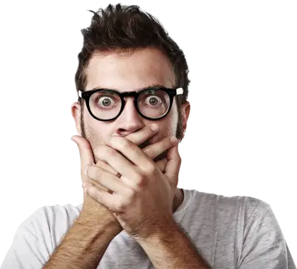 Surprised Man with Glasses