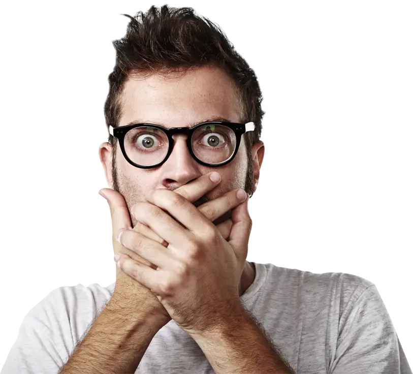 Surprised Man with Glasses
