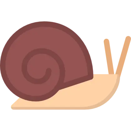 Cartoon Snail with Brown Shell