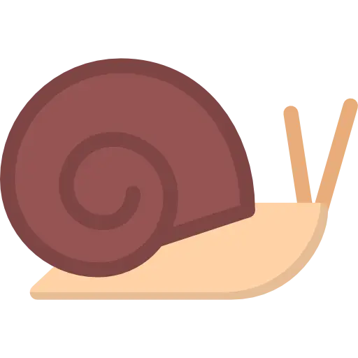 Cartoon Snail with Brown Shell