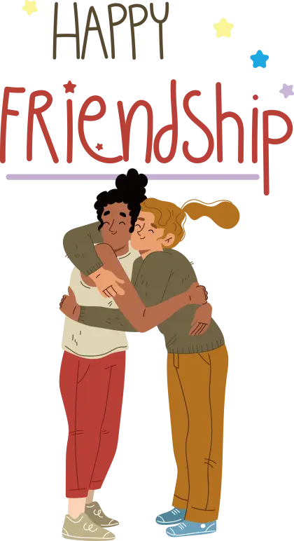 Happy Friendship Day Hug Illustration