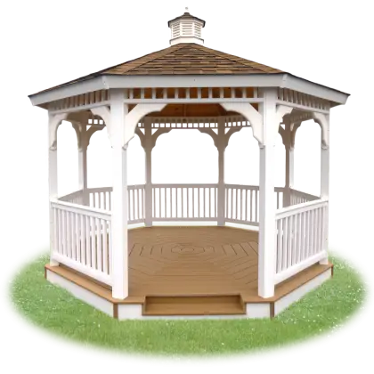 White Wooden Gazebo for Outdoor Spaces
