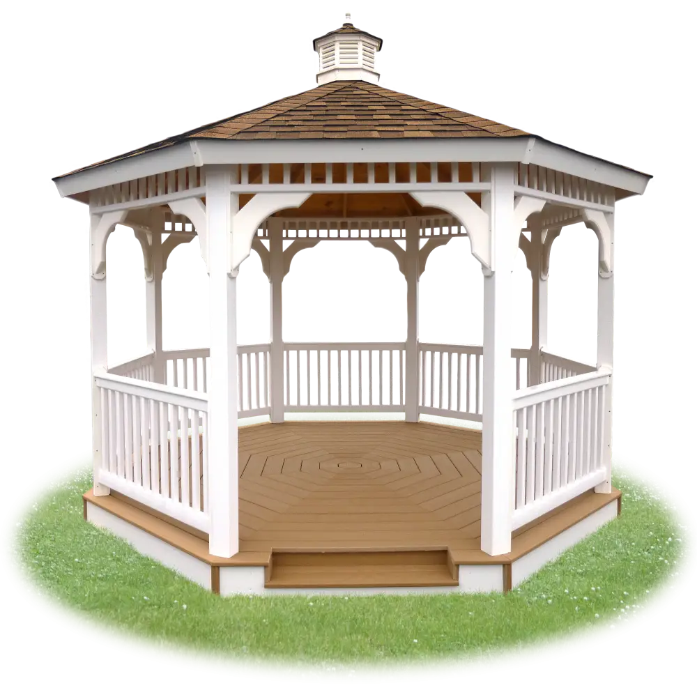 White Wooden Gazebo for Outdoor Spaces