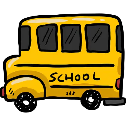 Yellow School Bus Cartoon Illustration