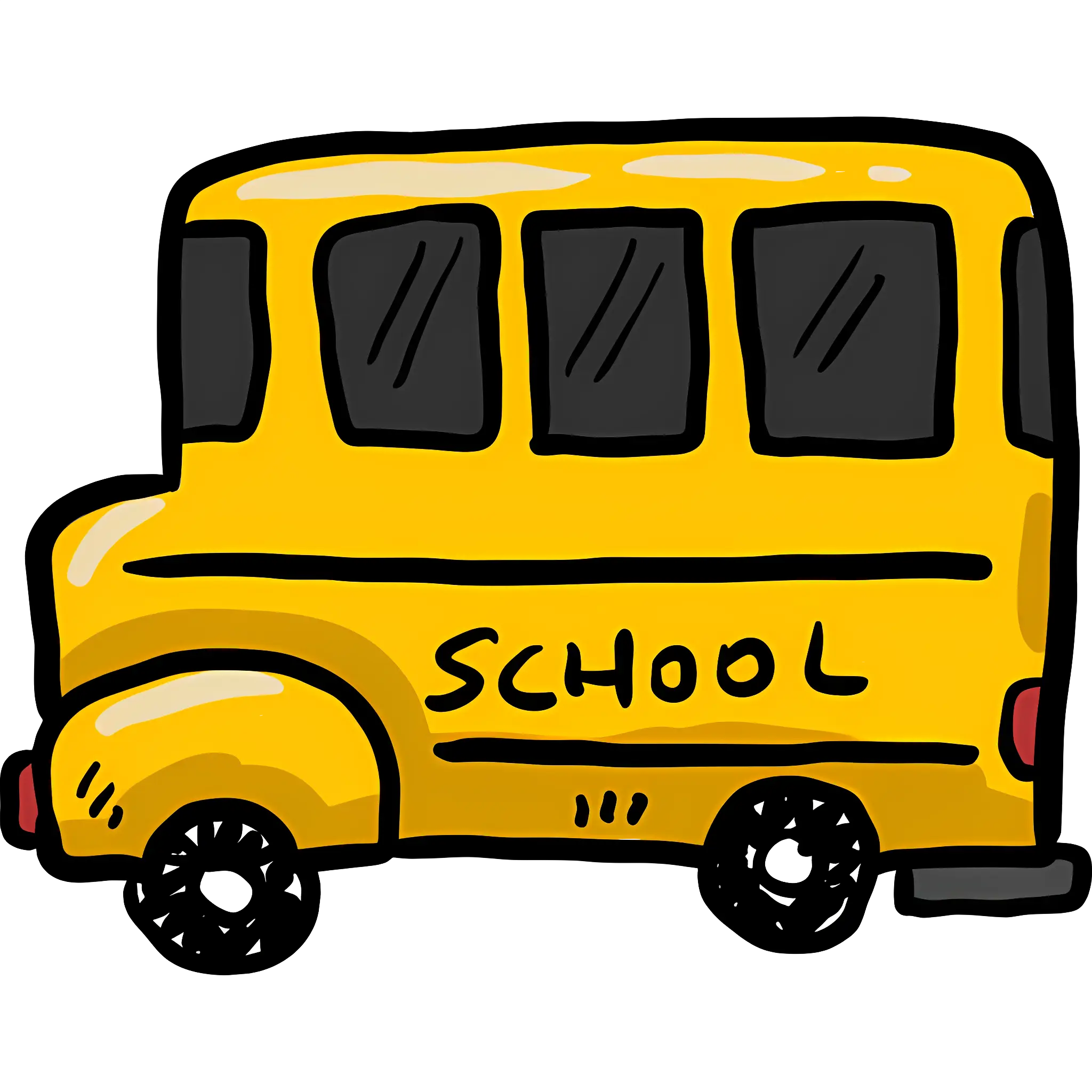 Yellow School Bus Cartoon Illustration