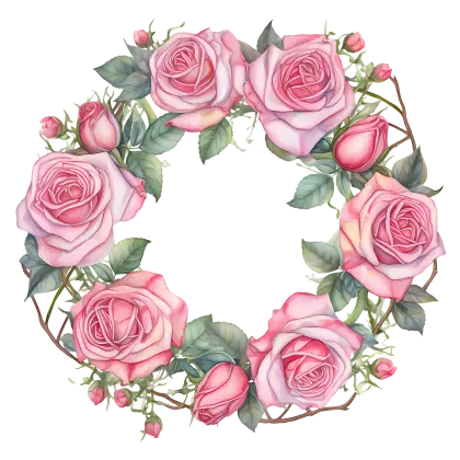 Romantic Rose Floral Wreath Decoration