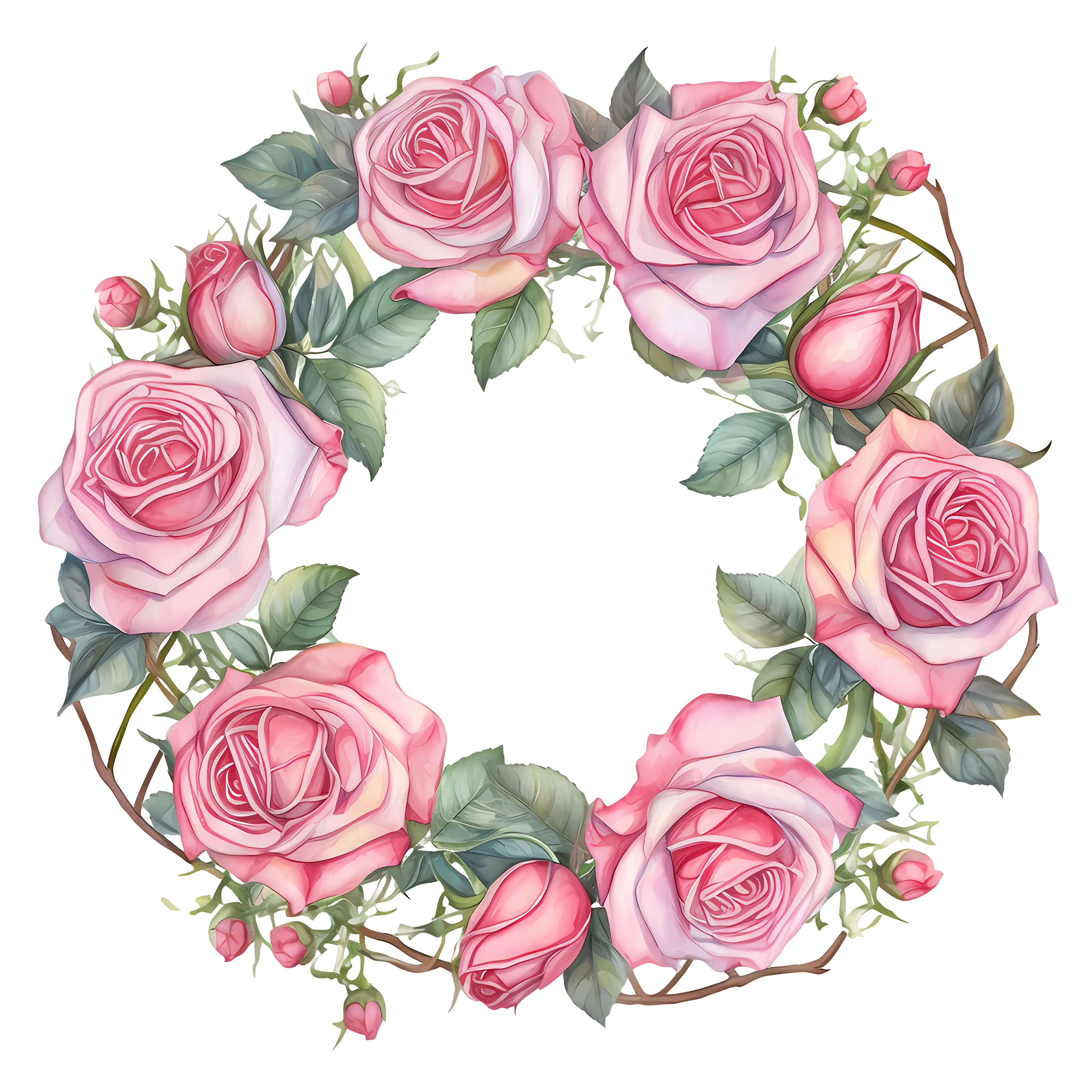 Romantic Rose Floral Wreath Decoration