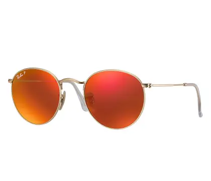 Stylish Red-Tinted Round Sunglasses