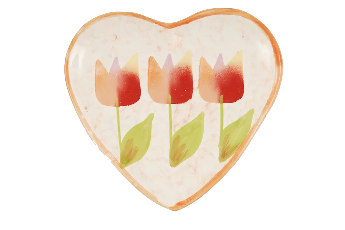 Heart with Watercolor Tulips