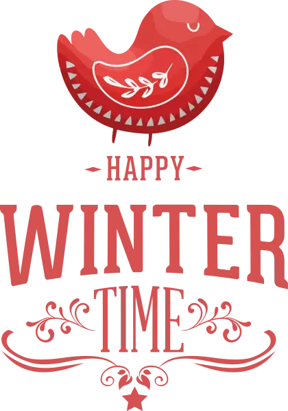 Red Winter Festive Bird with Message