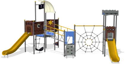Outdoor Playground Slide and Climbing Structure