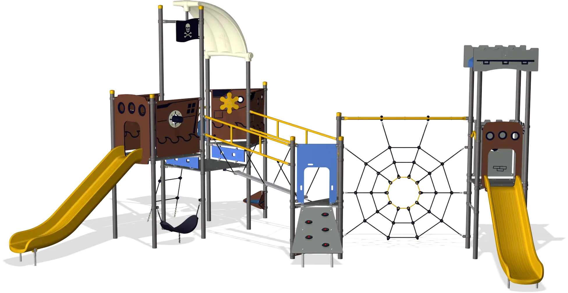 Outdoor Playground Slide and Climbing Structure
